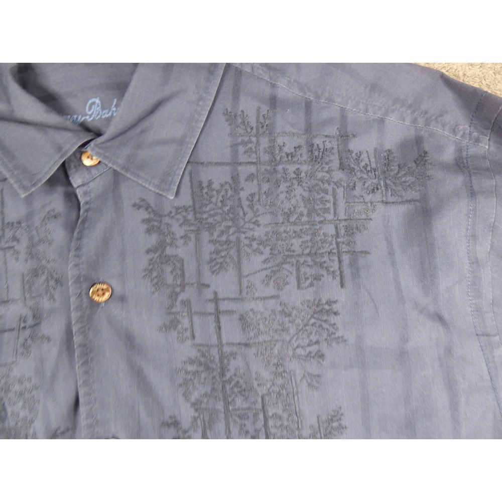 Tommy Bahama Mens Blue Embroidered Long Sleeve Button Down Cotton Shirt Large - Picture 5 of 11